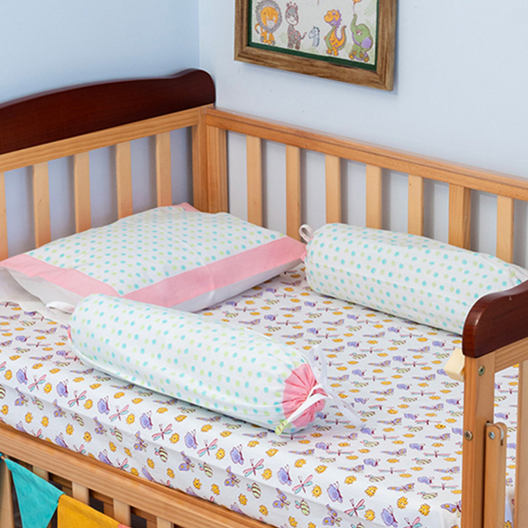 Lilac Butterfly Hand Block Printed Baby Bedding Cot Set