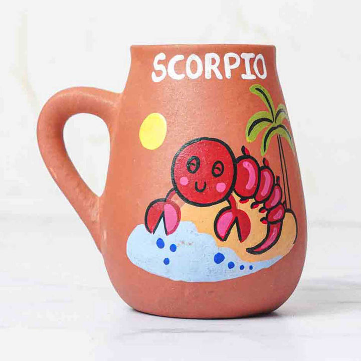 Personalized Hand-painted Scorpio Zodiac Sign Terracotta Mug