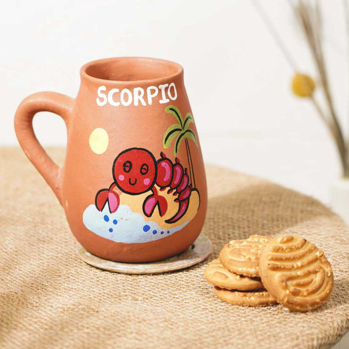 Personalized Hand-painted Scorpio Zodiac Sign Terracotta Mug