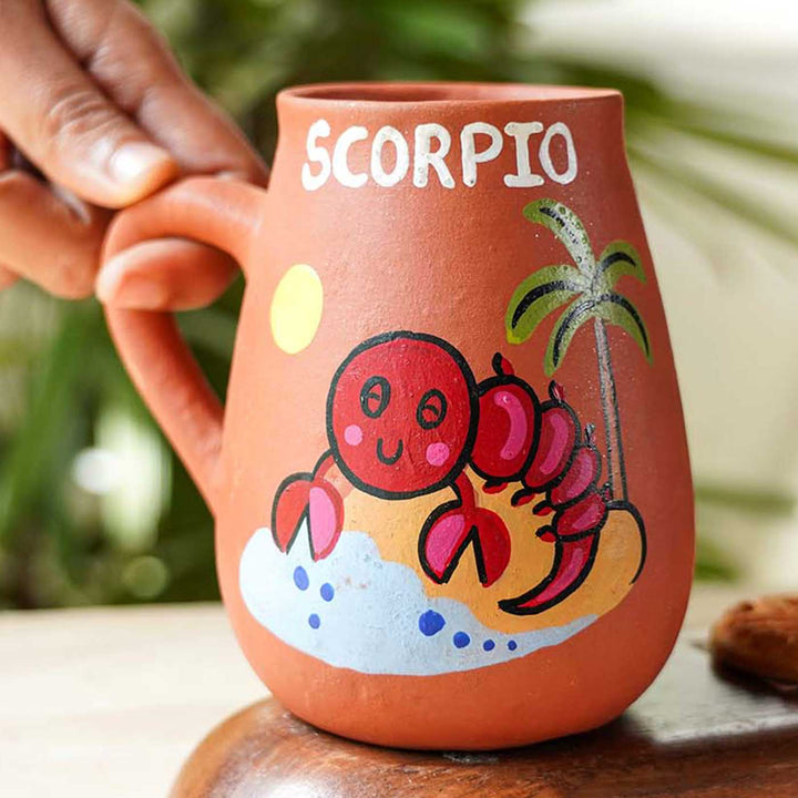 Personalized Hand-painted Scorpio Zodiac Sign Terracotta Mug