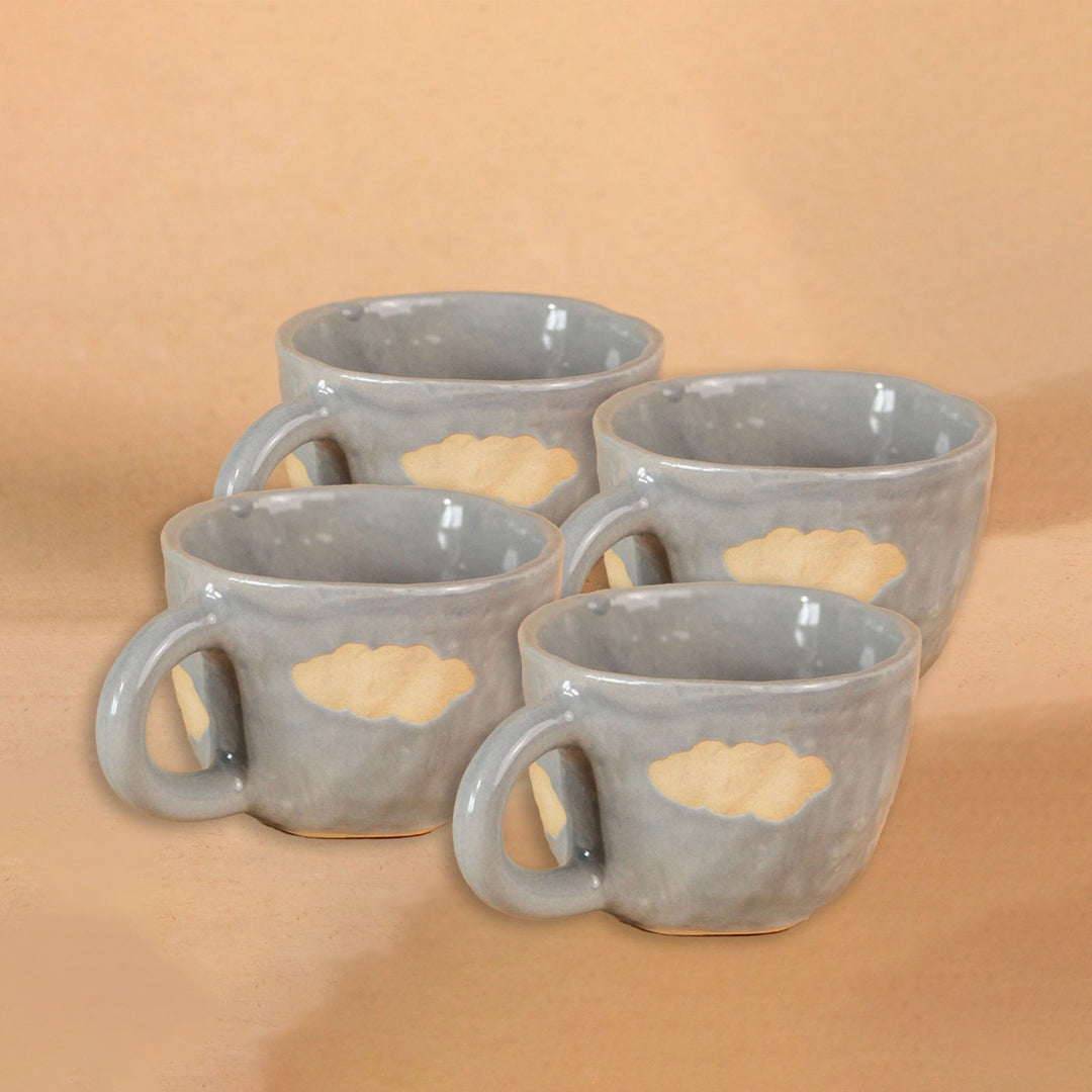 Handpainted Clouds Ceramic Mugs Set