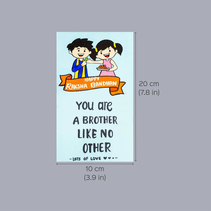 Handcrafted Doodle Art & Rakhi Combo For Brothers With Roli Chawal