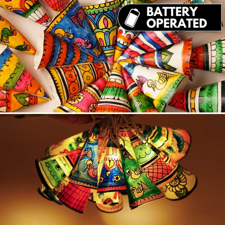 2.6m, 12 Bulbs | Battery Operated Festive Tholu Bommalata LED Fairy Lights