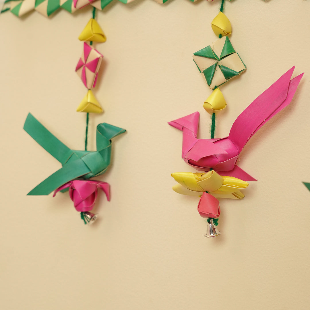 47 Inch | Handmade Diwali Decor Palm Leaf Parrot Toran