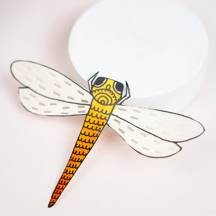 Hand-Painted Dragonfly Tholu Bommalata Fridge Magnet