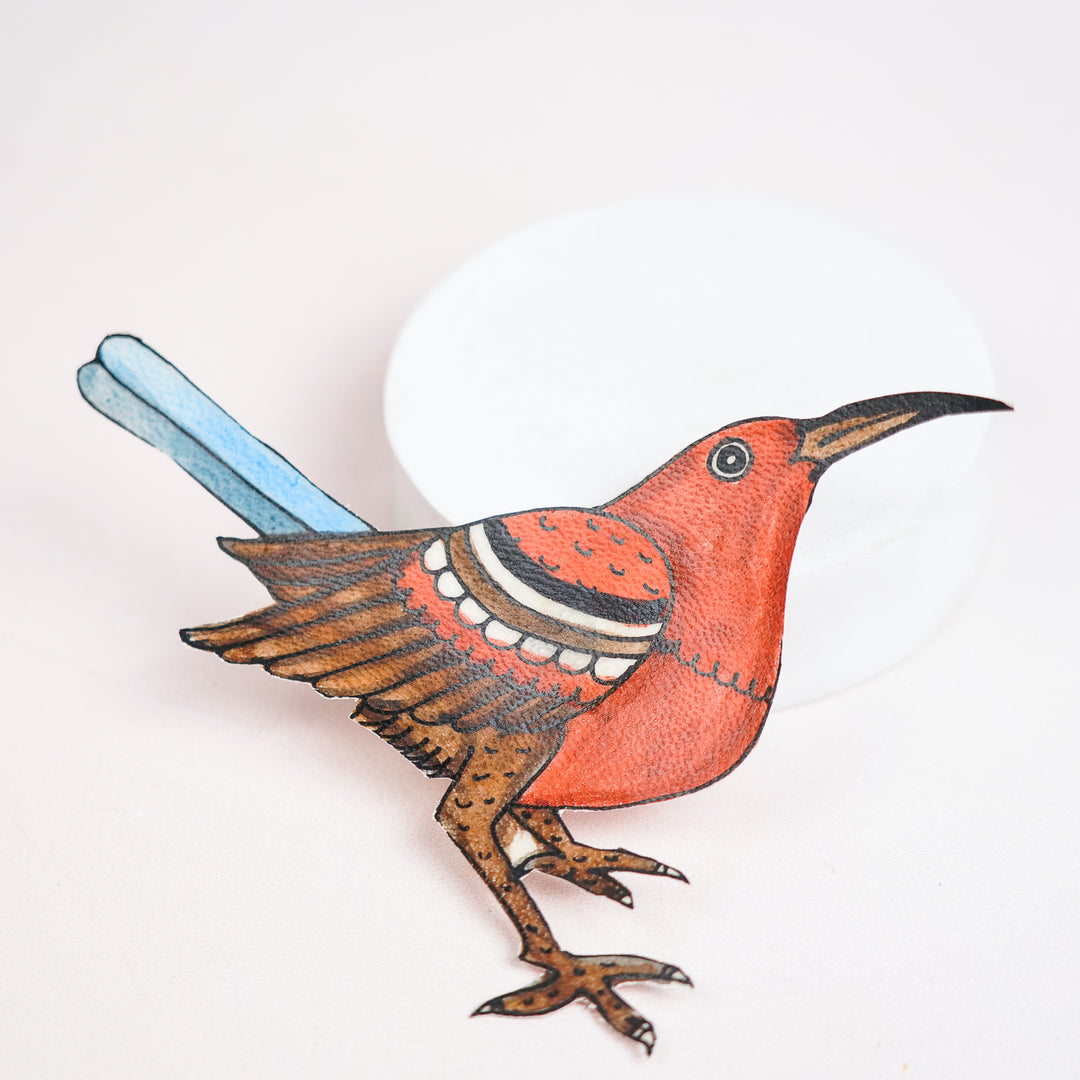 Hand-Painted Sun Bird Tholu Bommalata Fridge Magnet