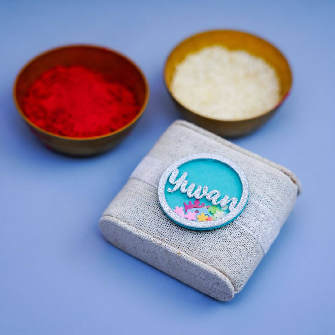 Handmade Personalized Rakhi With Roli Chawal - Zwende