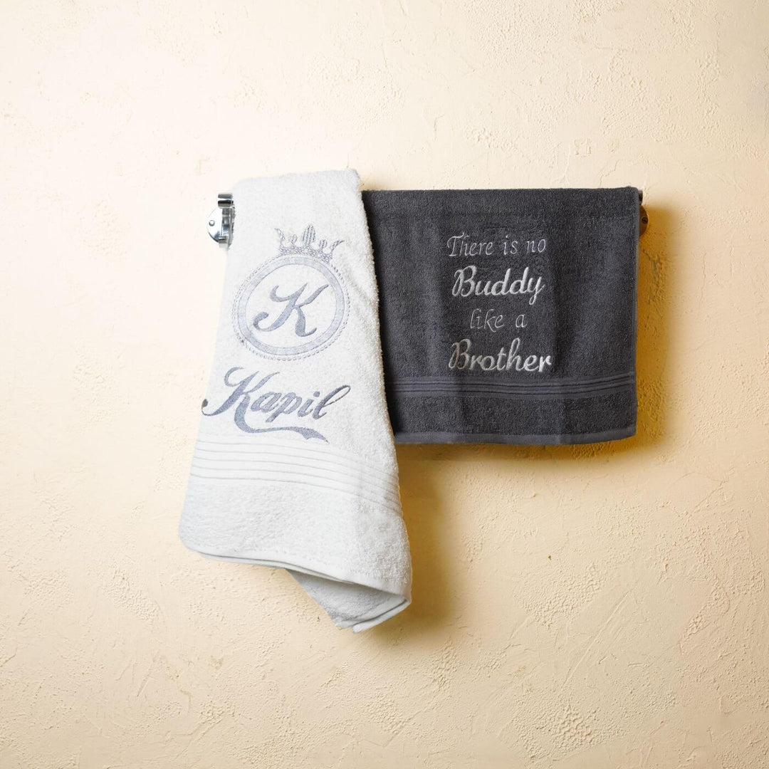 Embroidered Personalized Towel Rakhi Hamper