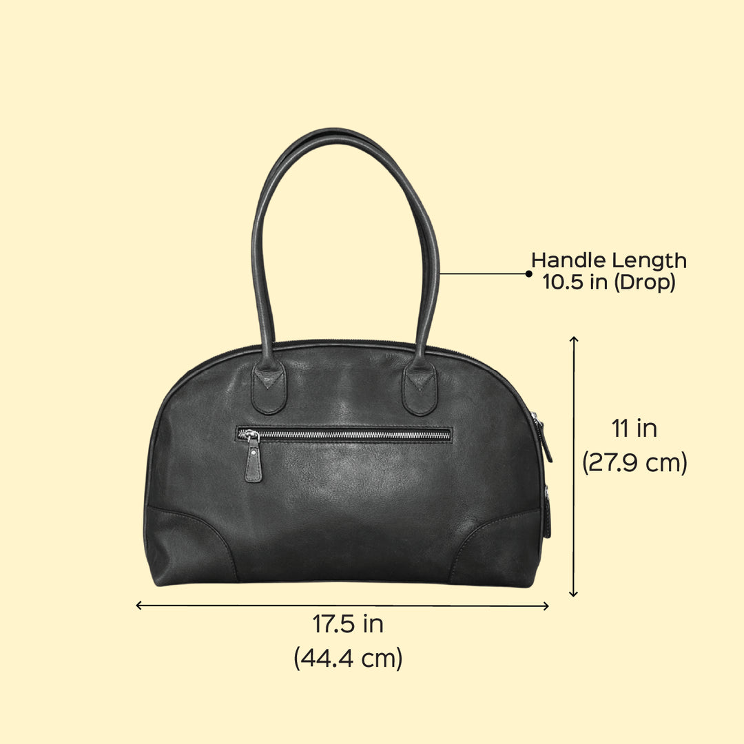 Personalized Large Green Brooklyn Leather Shoulder Bag