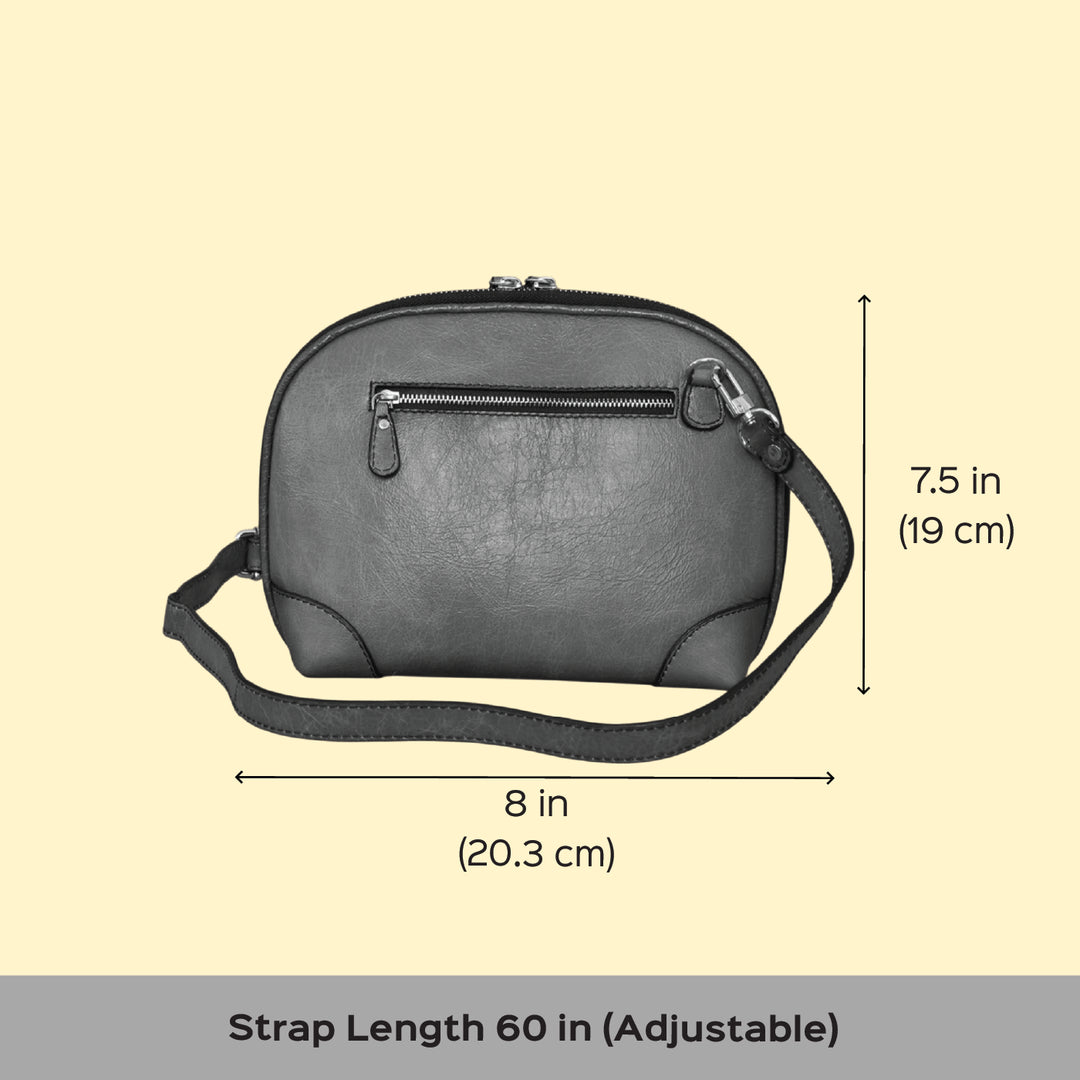Personalized Blue Brooklyn Tall Leather Sling Bag