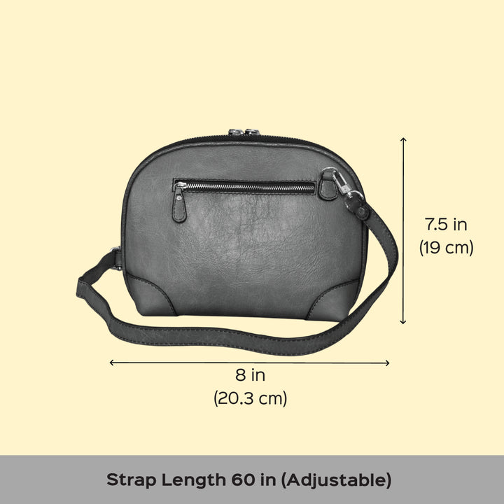 Personalized Blue Brooklyn Tall Leather Sling Bag