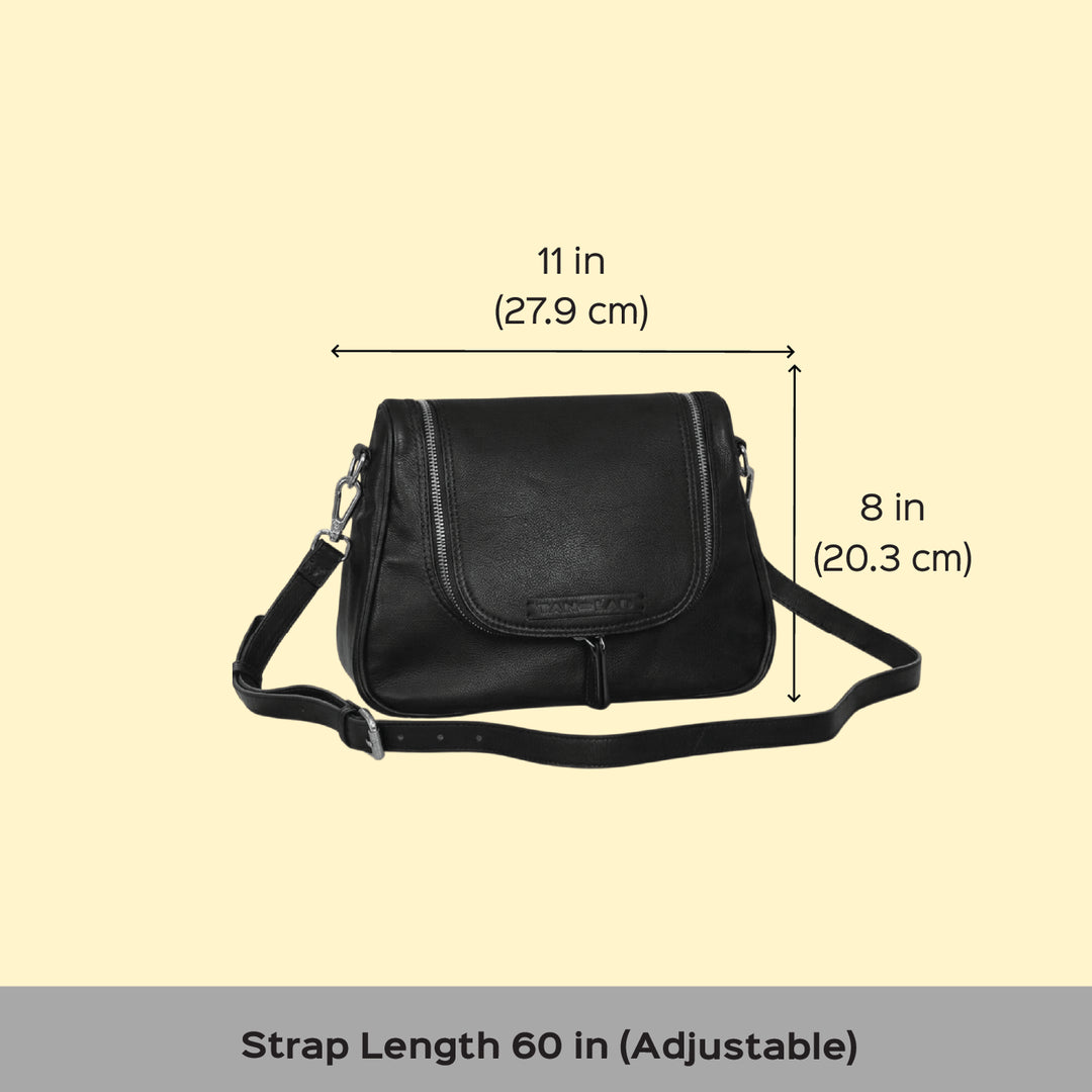 Personalized Brown Millie Leather Sling Bag