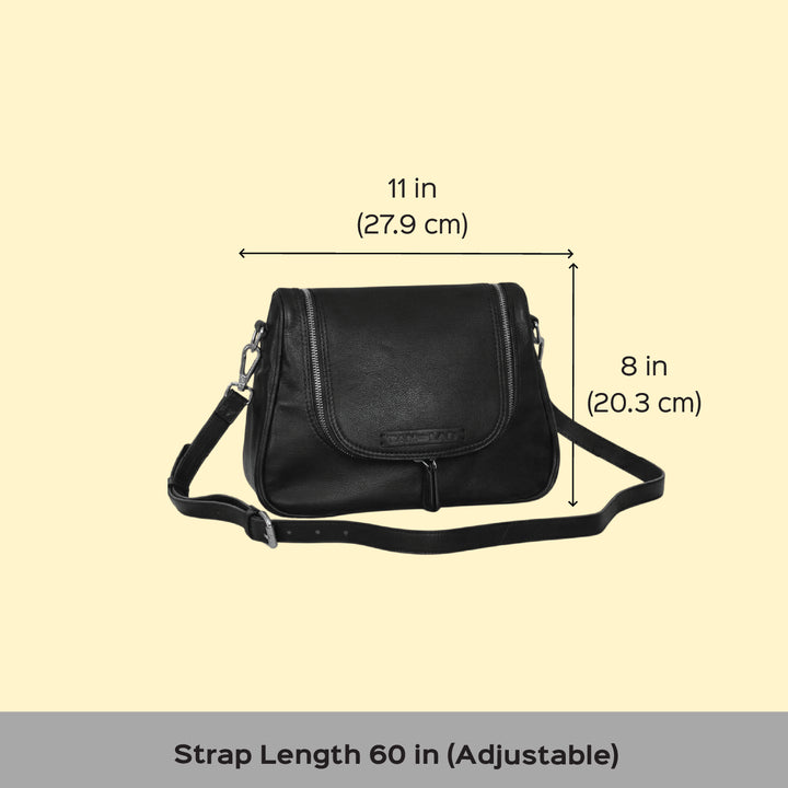 Personalized Brown Millie Leather Sling Bag