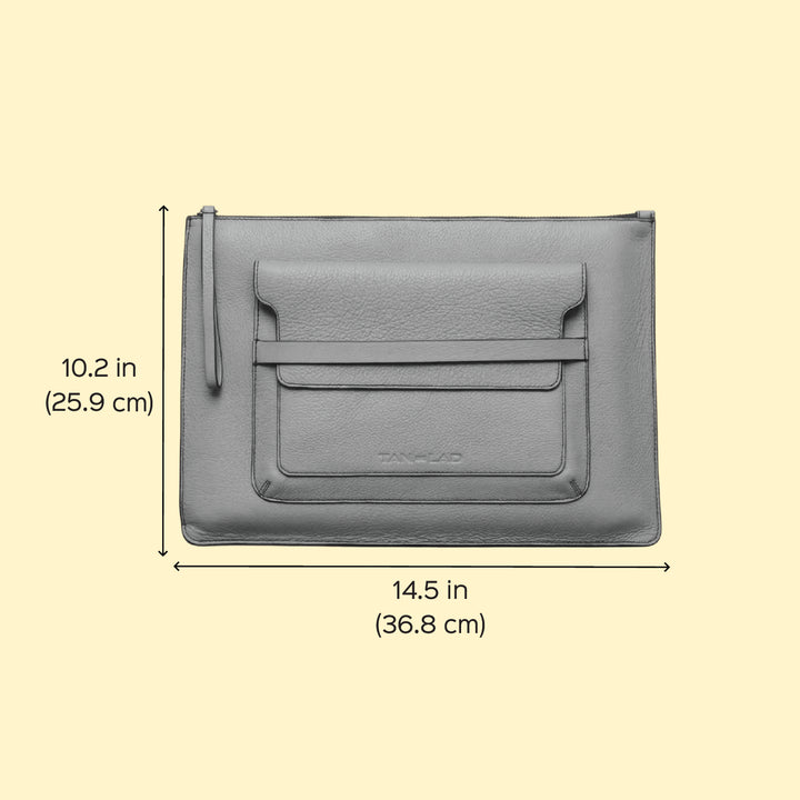 Personalized Blue Gabby Leather Laptop Sleeve