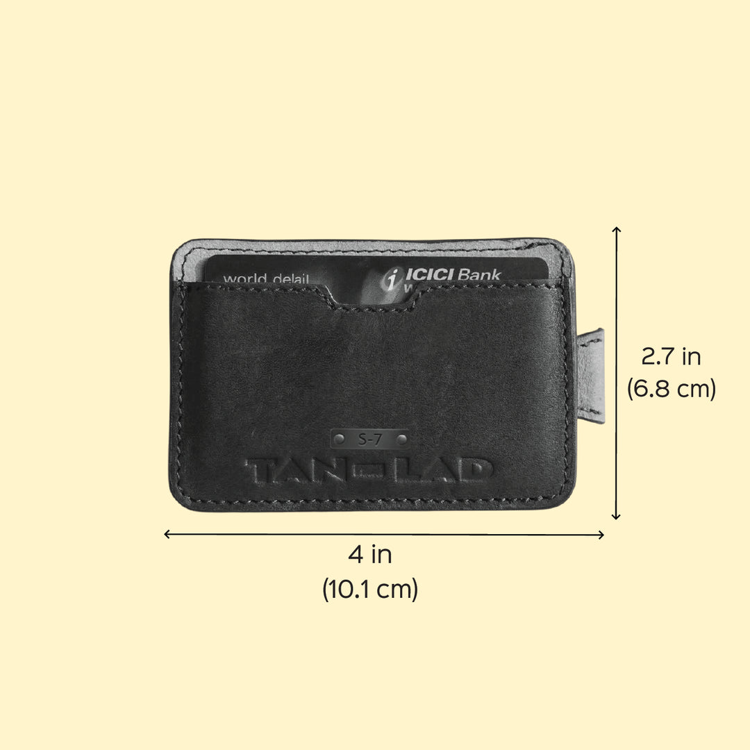Personalized Blue Kai Leather Card Holder With Lining