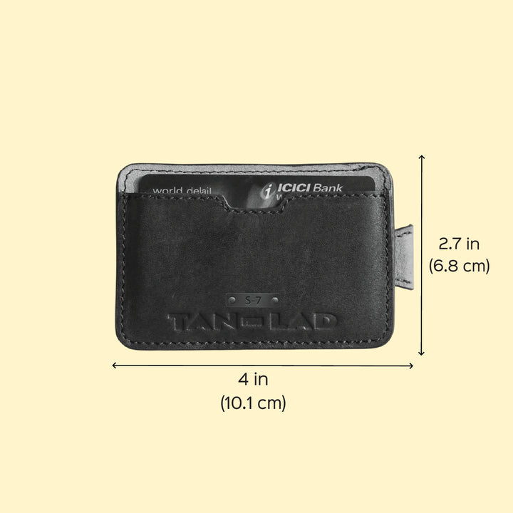 Personalized Blue Kai Leather Card Holder With Lining