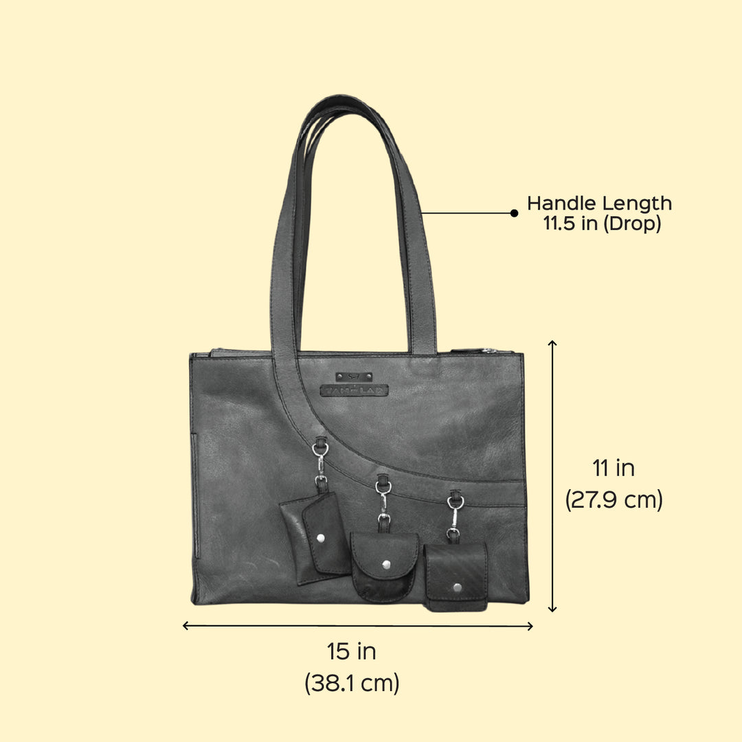 Personalized Large Mustard Yellow Monica Leather Tote Bag