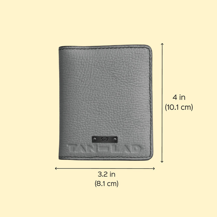 Personalized Orange Rex Leather Card Holder With Lining
