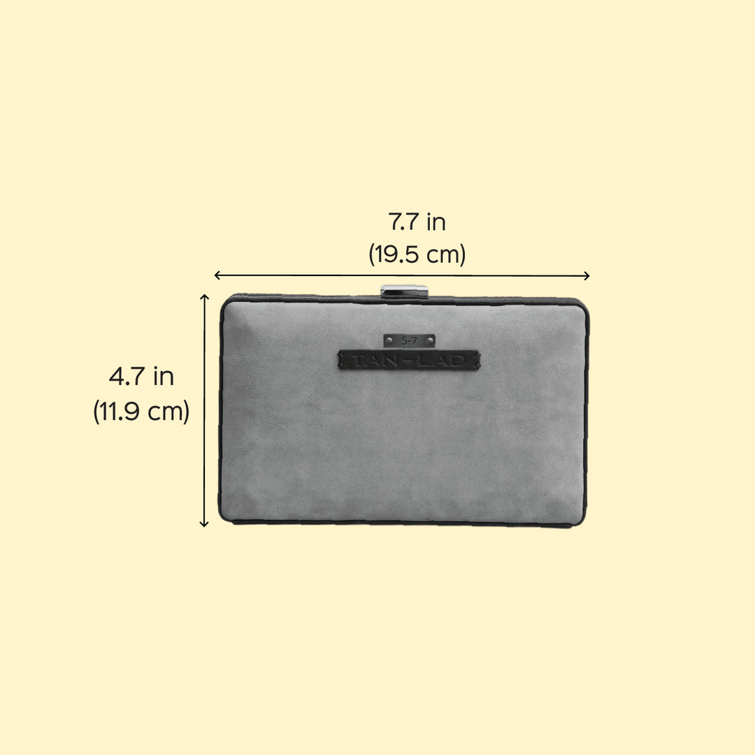 Personalized Taupe Brick Leather Clutch