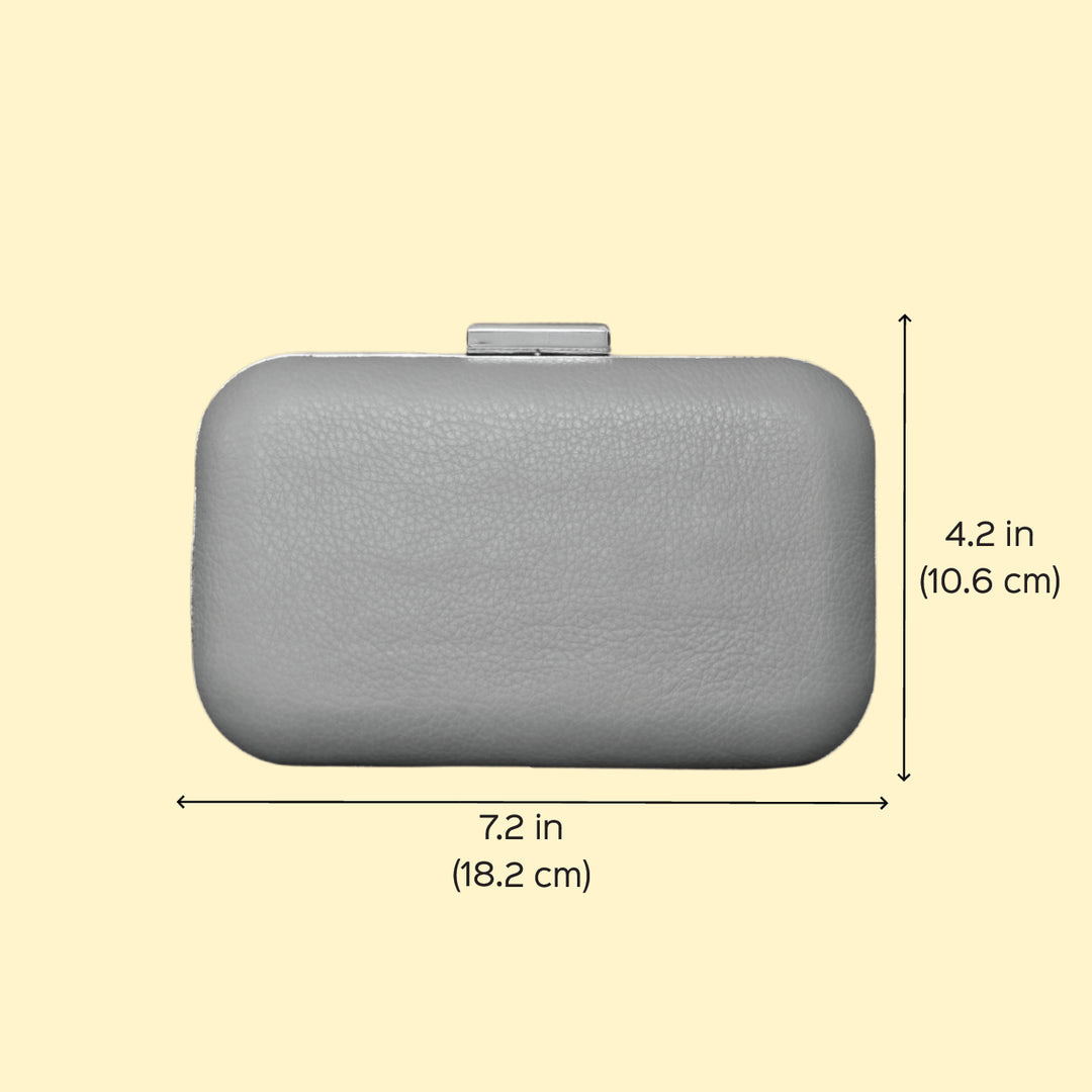 Personalized Brown Jewels Leather Clutch