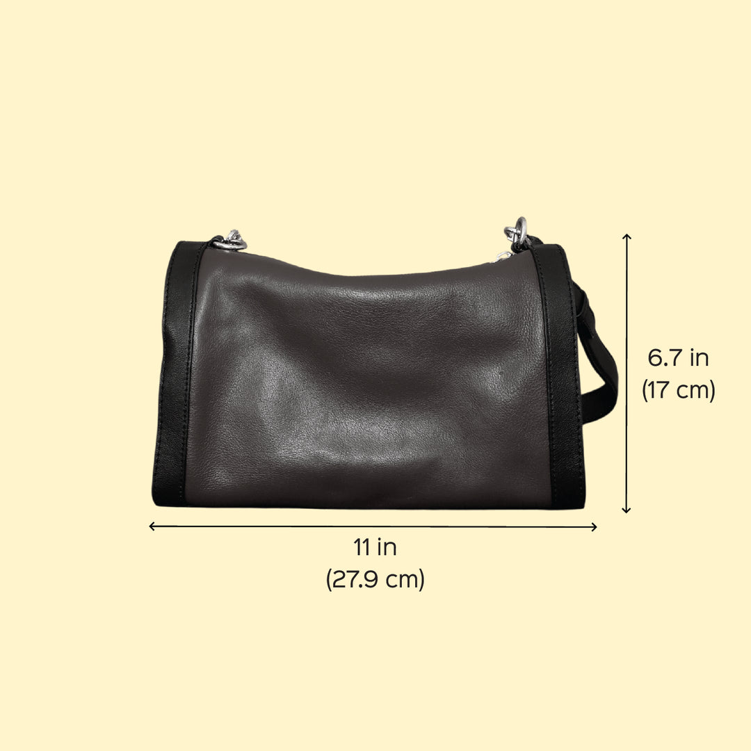 Personalized Brown Rachel Leather Shoulder Bag