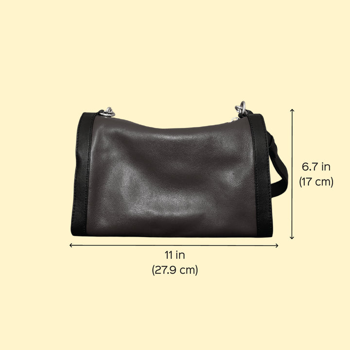 Personalized Brown Rachel Leather Shoulder Bag