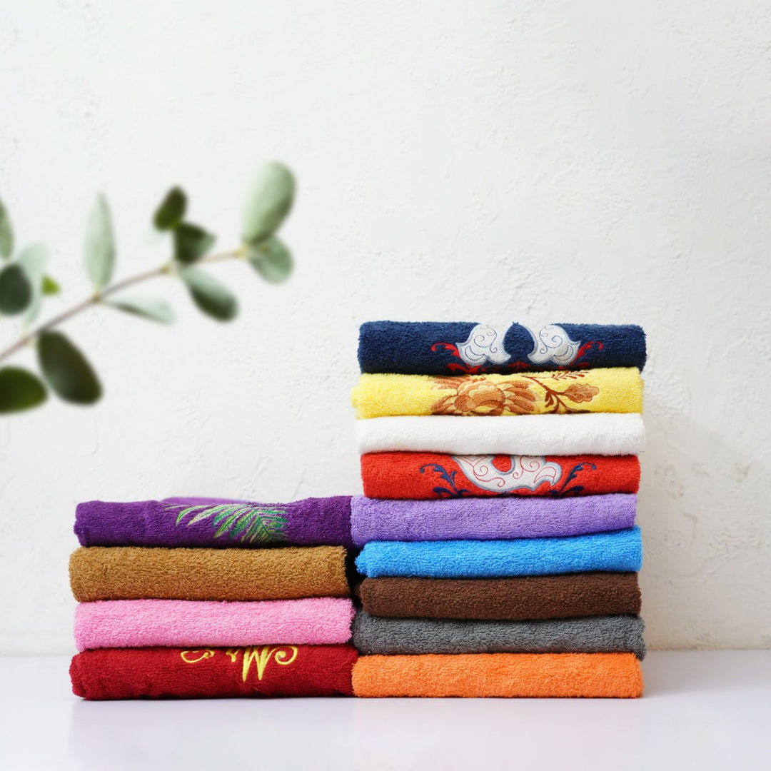 Embroidered Personalized Egyptian Cotton Couple Towel With Initials | Set of 4