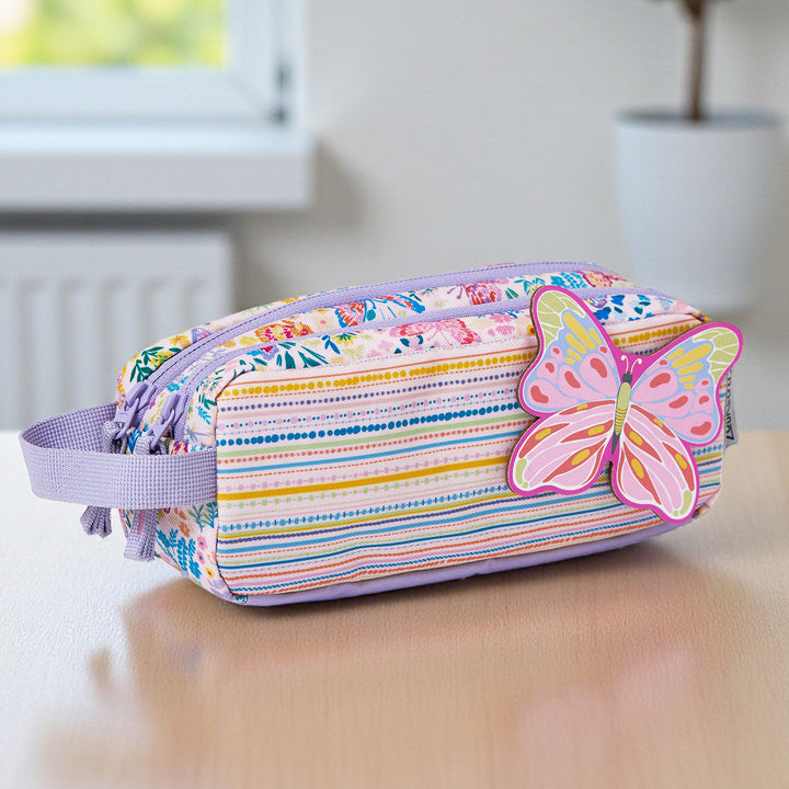 Butterfly Theme Water-Resistant Kids Pencil Pouch