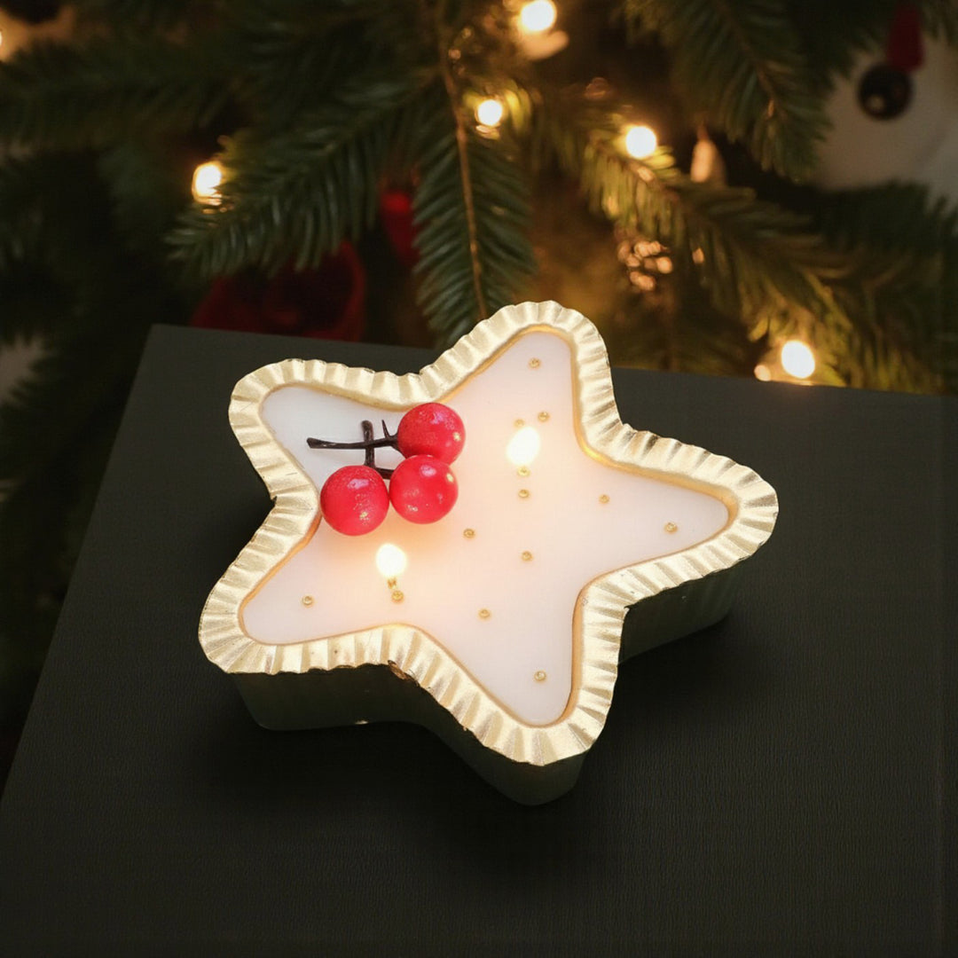 Handmade Star Soy Wax Urli Candle For Christmas Decoration