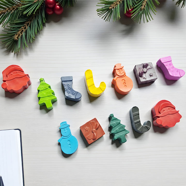 Handmade Christmas Theme Wax Crayons | Set Of 12