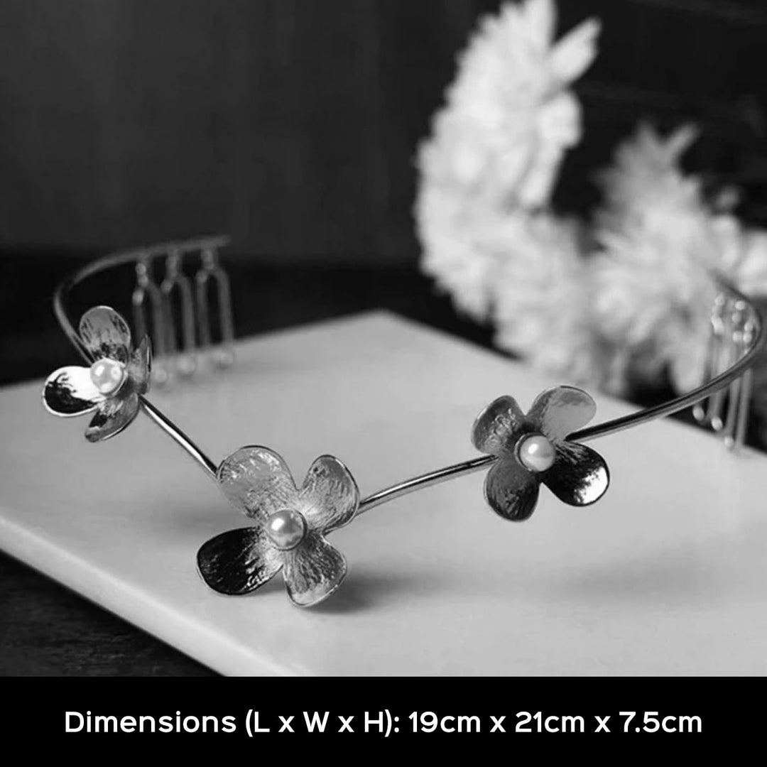 Handmade Phool Bageecha 18k Gold Plated Reverse Headband For Weddings