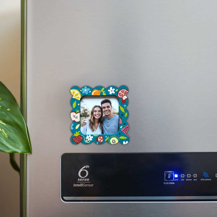 Hand-Painted Juicy Bloom MDF Wood Fridge Magnet Frame