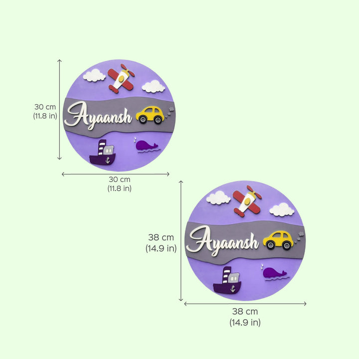 Transport Theme Kids Nameplate - Zwende