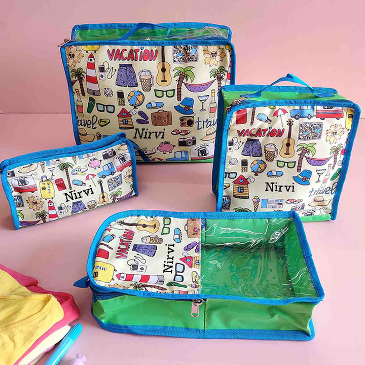Personalised Printed Packing Cubes & Organisers for Kids | Set of 4