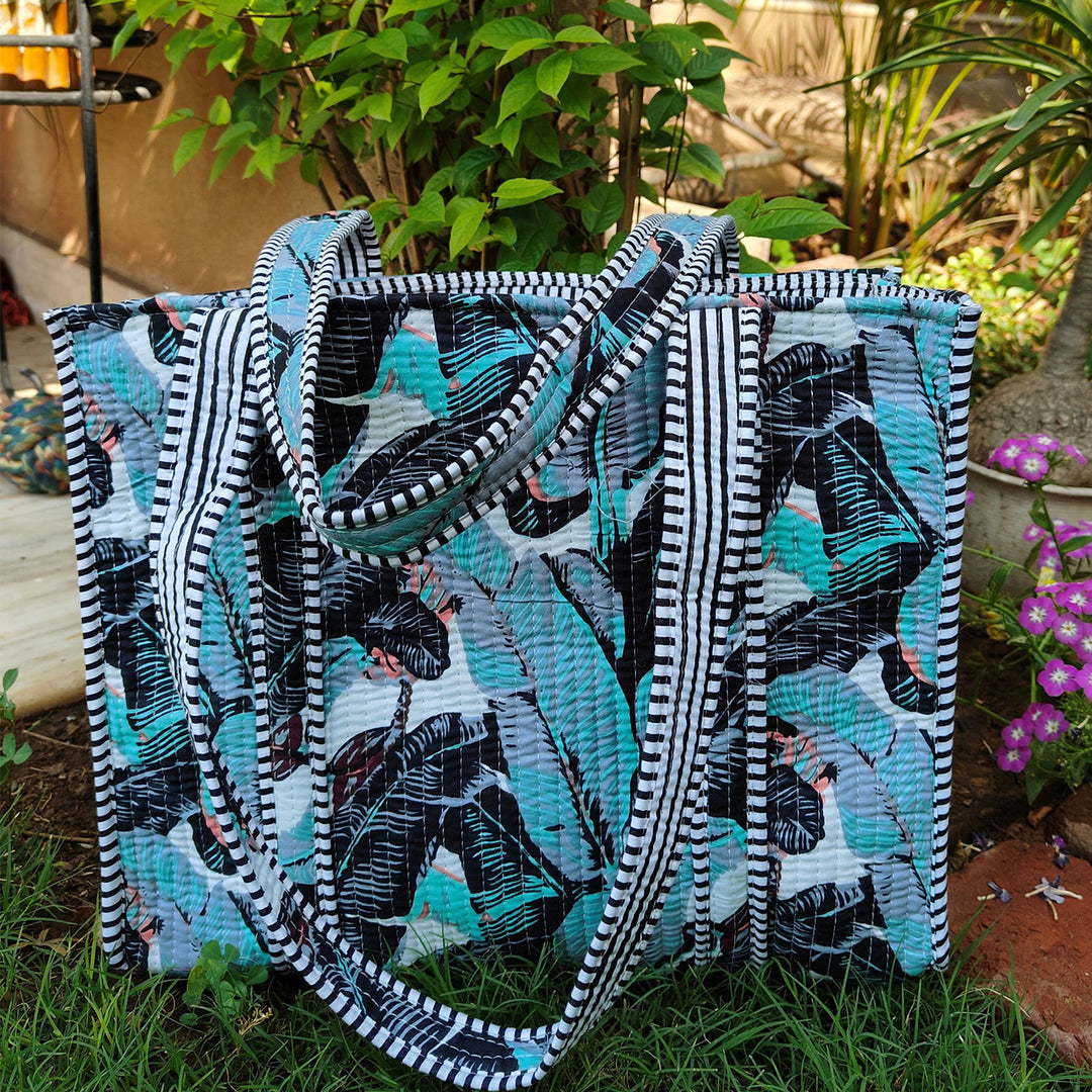 Handmade Tropical Nights Cotton Tote Bag
