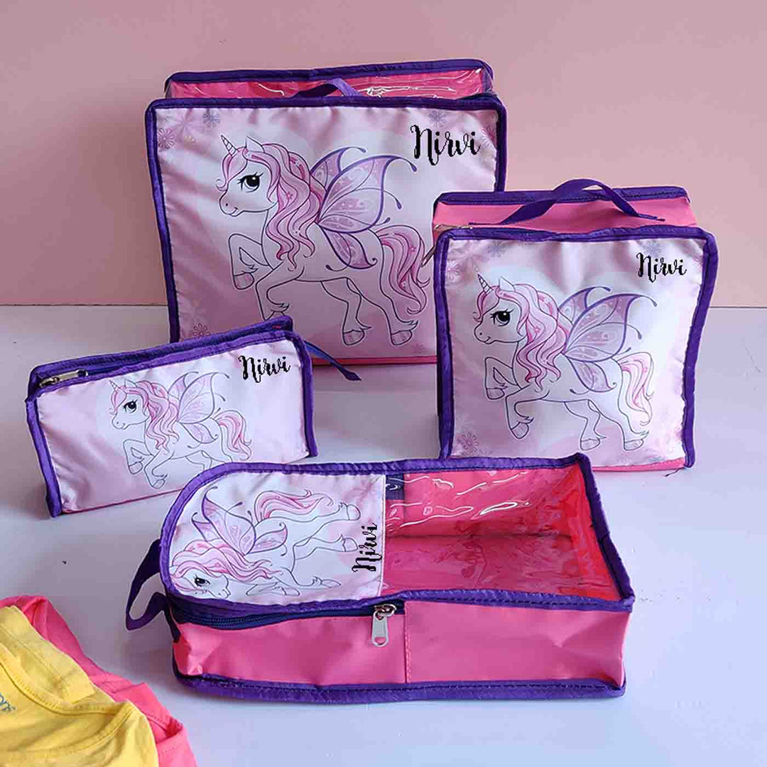 Personalised Printed Packing Cubes & Organisers for Kids | Set of 4