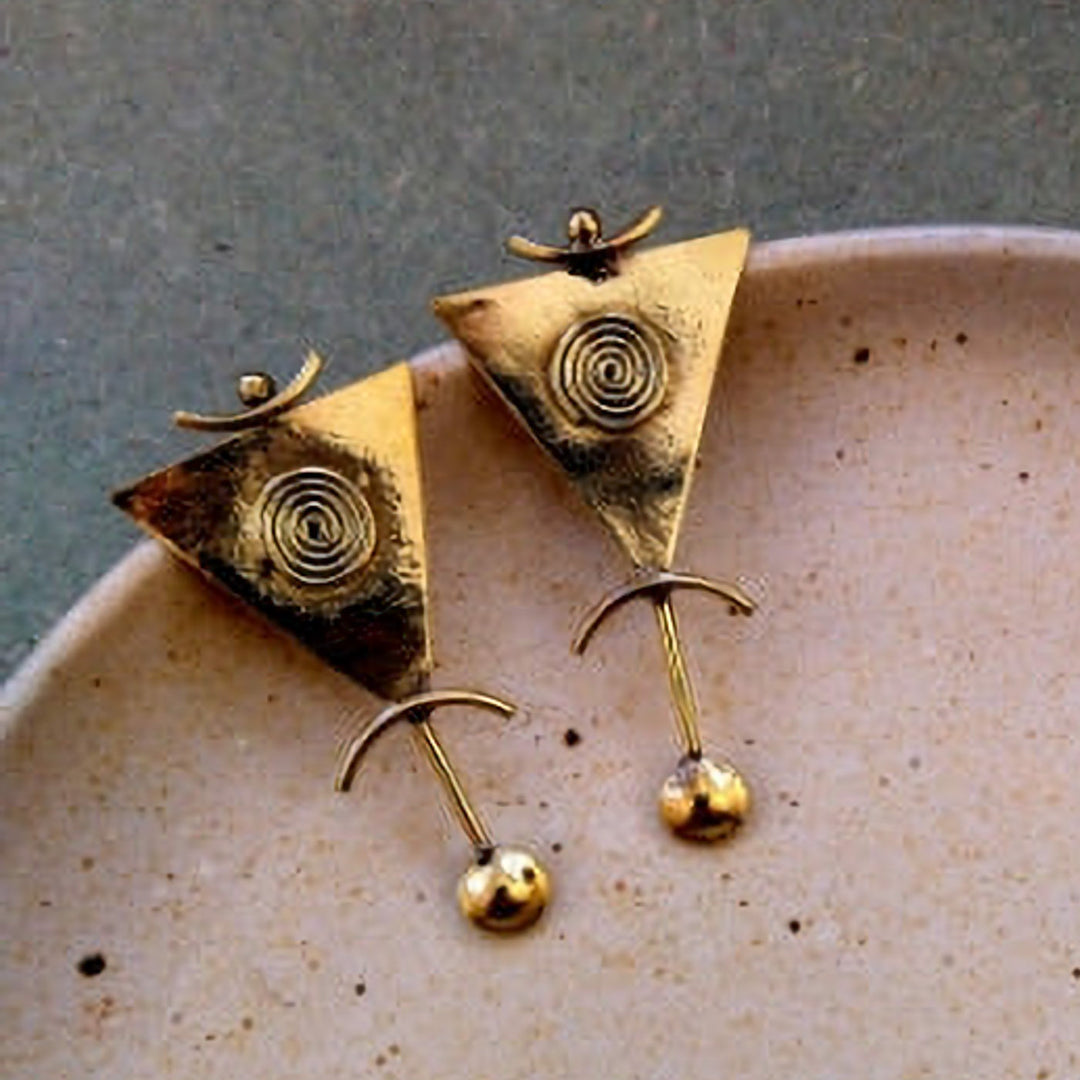 Contemporary Upside Down Triangular Earrings