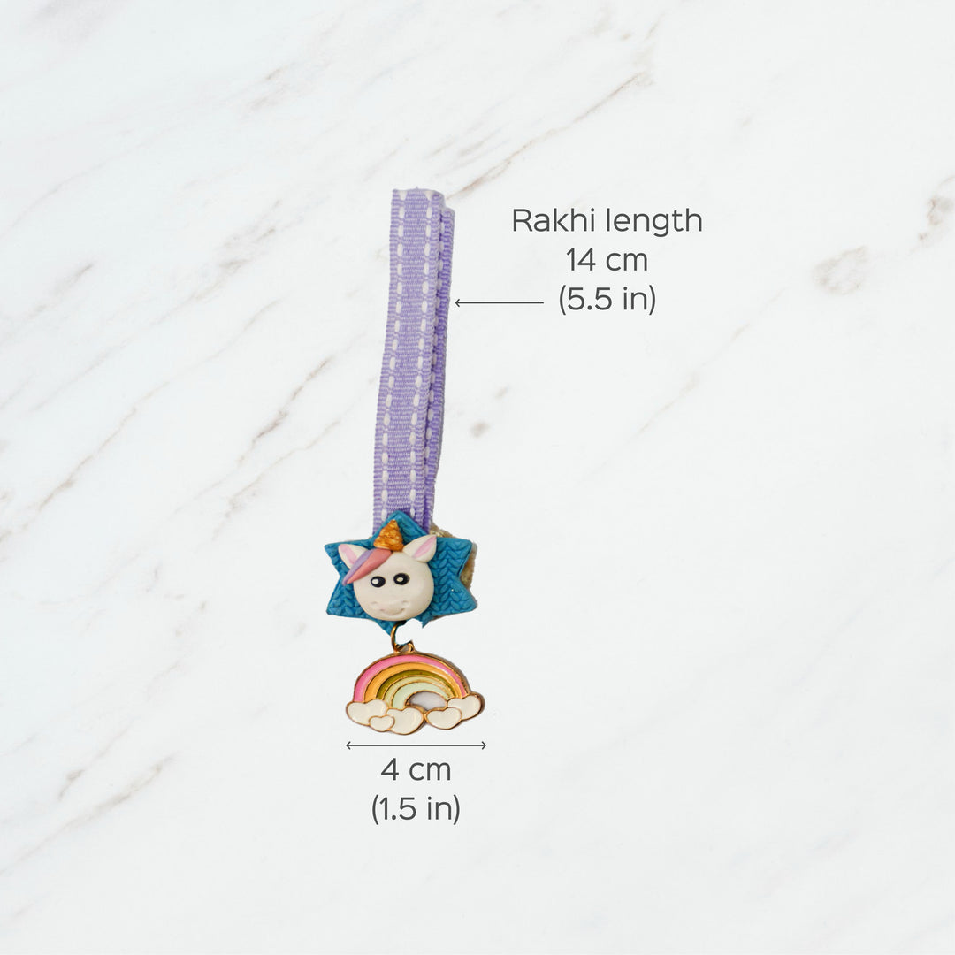 Handmade Porcelain Clay Themed Rakhi 6 - Rakhi Dimensions and Measurements