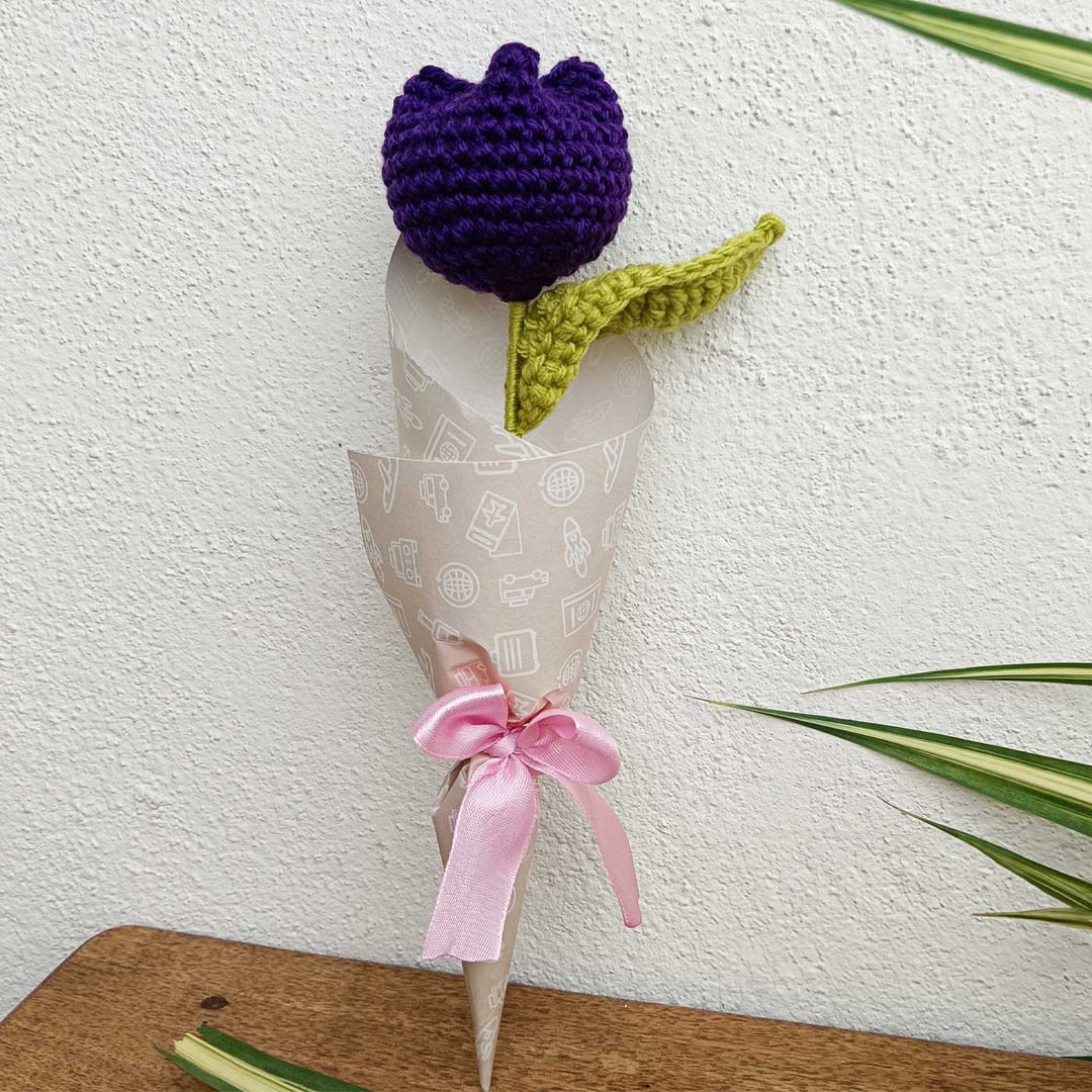 Handmade Crochet Tulip Trailer Theme Flower Bouquet