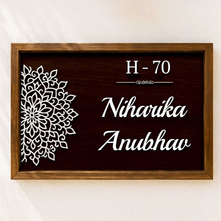 Personalized Heritage Printed Wooden & Acrylic Name Plate with 3D Letters