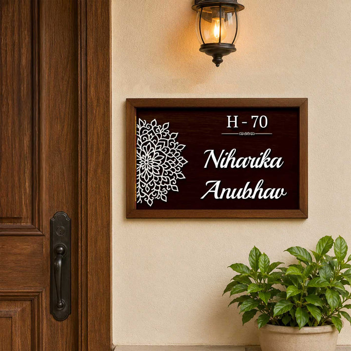 Personalized Heritage Printed Wooden & Acrylic Name Plate with 3D Letters
