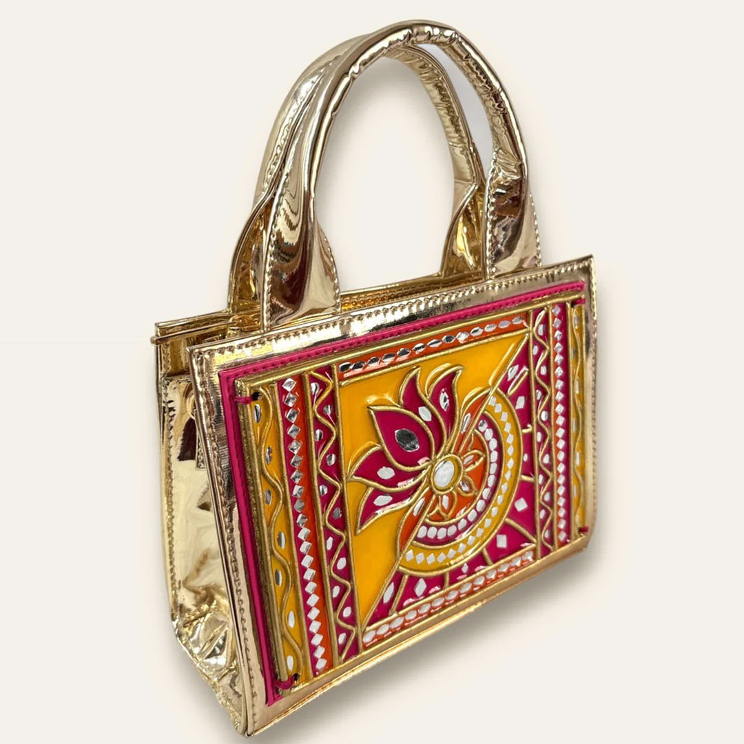 Handcrafted Lotus Lippan Art Handbag