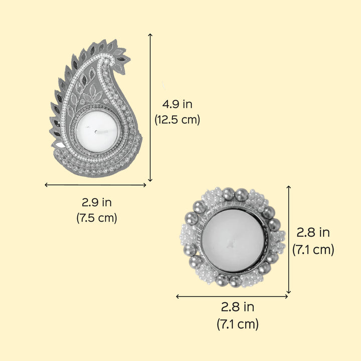Handmade Multicolor Paisley Tealight Holders | Set Of 7