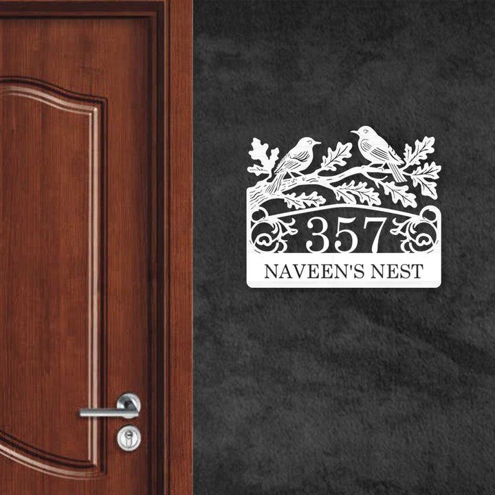 Personalized Laser Cut Birds Theme Steel Name Plate