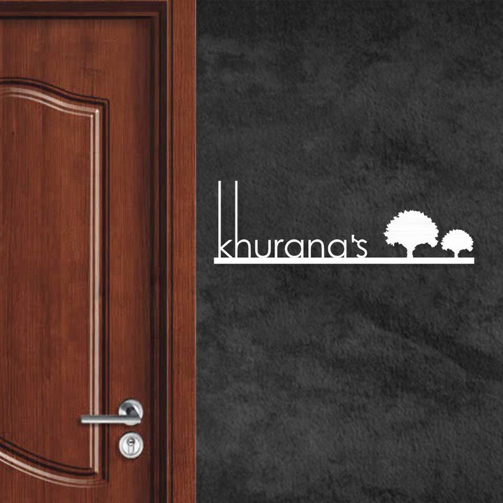 Personalized Laser Cut Tree Theme Steel Name Plate