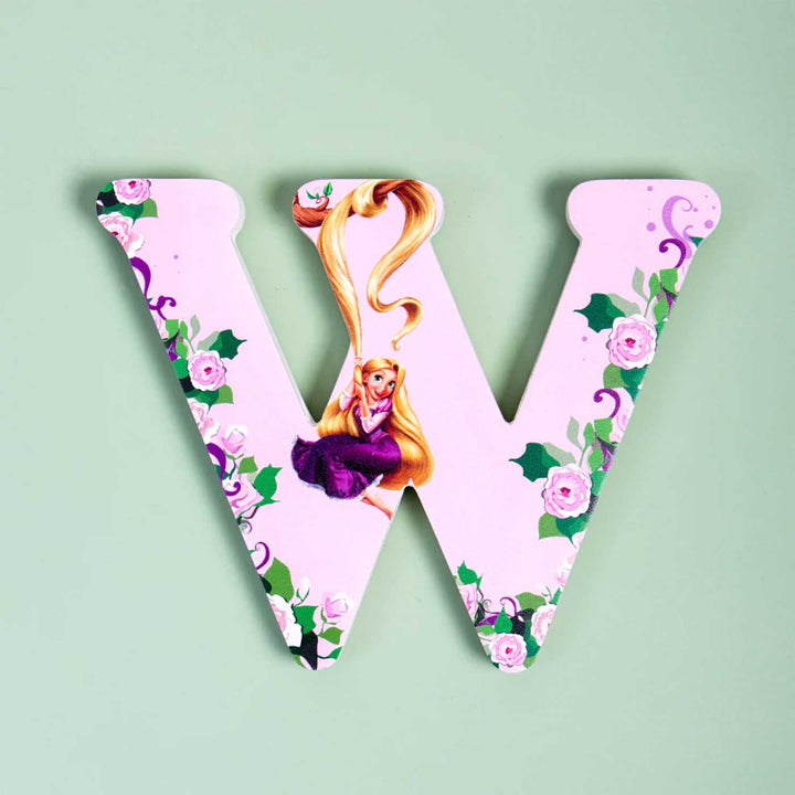 Handmade Purple Princess Theme MDF Wood 3D Wall Letter For Kids - W