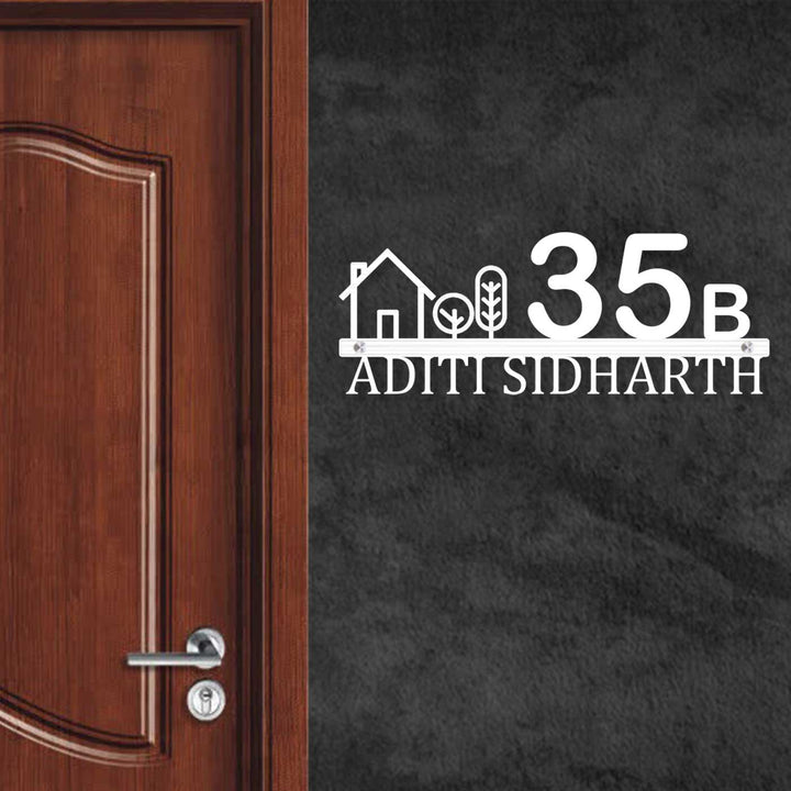 Personalized Laser Cut House Theme Steel Name Plate