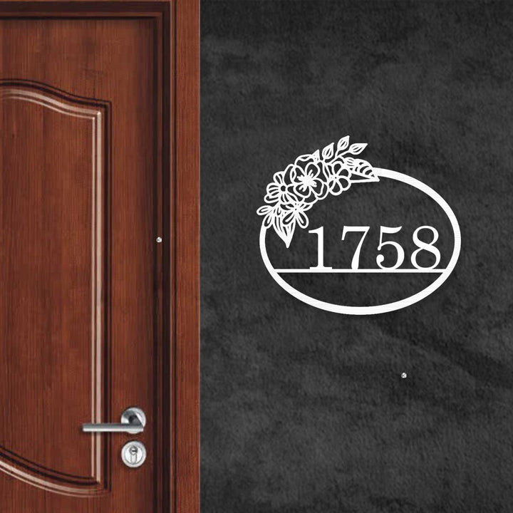 Personalized Laser Cut Floral Design Steel Name Plate