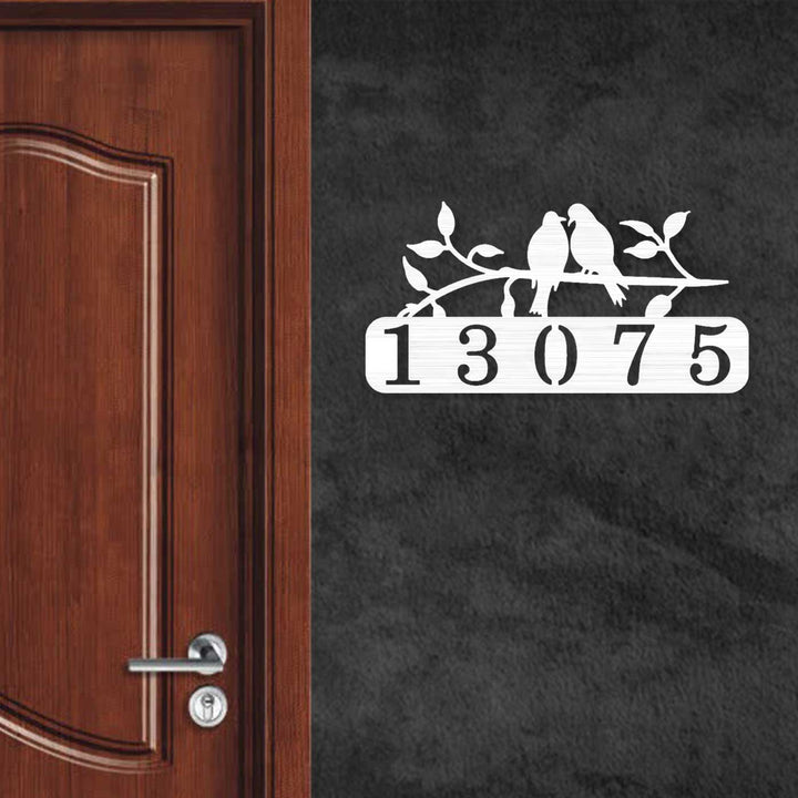 Personalized Laser Cut Birds Design Steel Name Plate