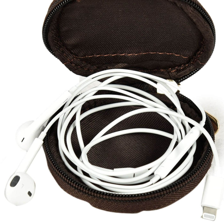 Handcrafted Faux Leather Earphone Case